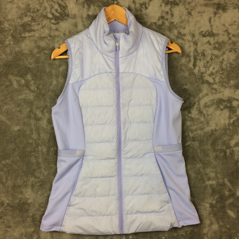 Lululemon Down for It All Puffer Vest Womens 10 Reflective Pockets Lavender NICE